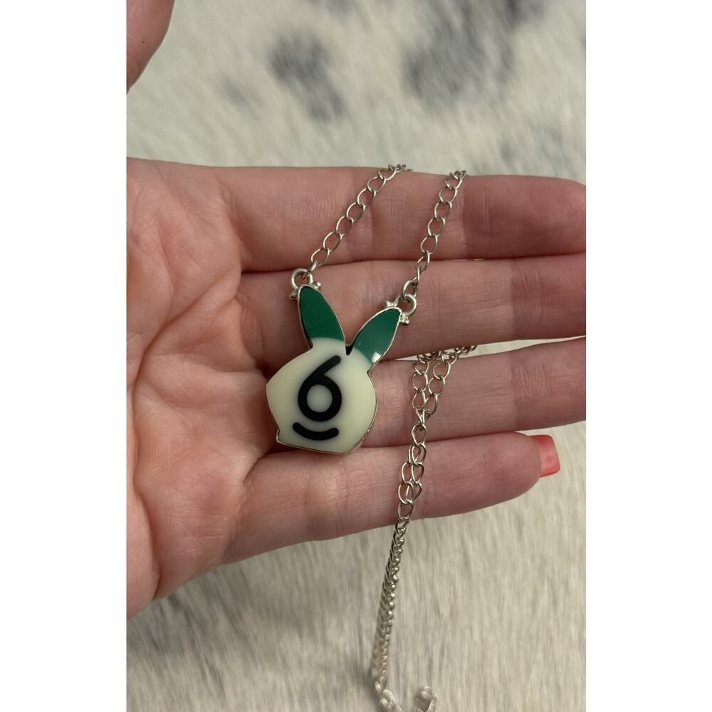 Sterling Silver Cue Ball Pool Ball Billiard Green # 6 Playboy Bunny Necklace 925